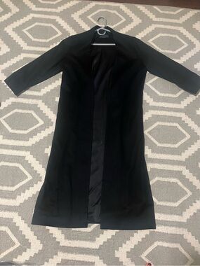 Black 100% Cashmere Coat - Women's Classic Open Front